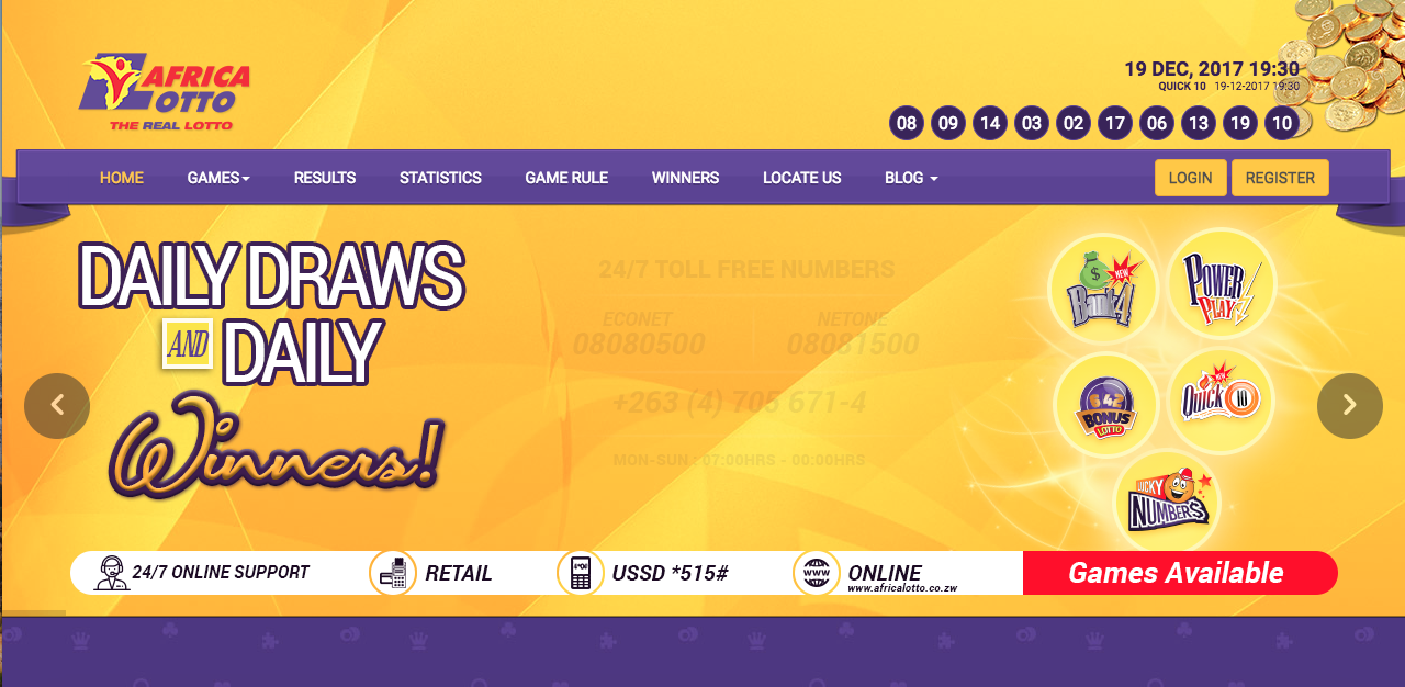 Alternative links when the site is slow in Zimbabwe for lotto players